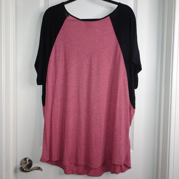 Nordstrom Bobeau Shattered Heart Two-tone Tshirt Blouse - Picture 2 of 5